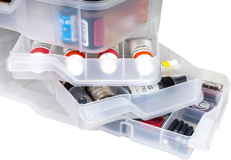 ArtBin Clear Plastic Organizer Small Parts Organizer - for DIY Arts & Crafts Storage Boxes & Organizers, Sewing Storage - Storage Box with Compartments, Project Box - Large (6 Pivot Trays) 6963PB - Image 4